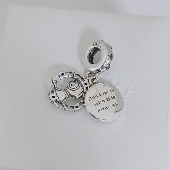 Pandora Star Wars Princess Leia Double Dangle Charm S925 Silver with box - Picture 4 of 7